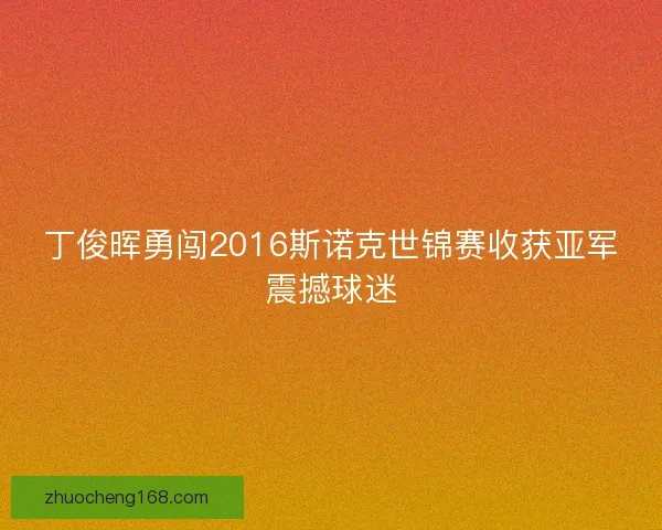 丁俊晖勇闯2016斯诺克世锦赛收获亚军震撼球迷