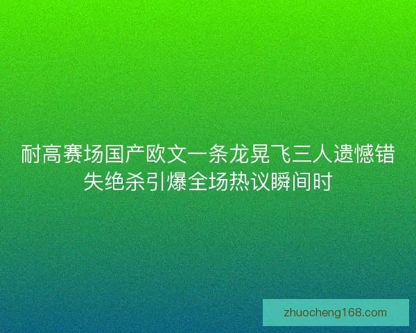 耐高赛场国产欧文一条龙晃飞三人遗憾错失绝杀引爆全场热议瞬间时