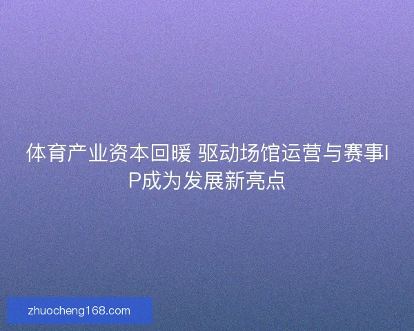 体育产业资本回暖 驱动场馆运营与赛事IP成为发展新亮点