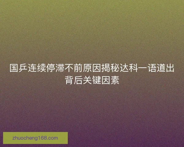 国乒连续停滞不前原因揭秘达科一语道出背后关键因素